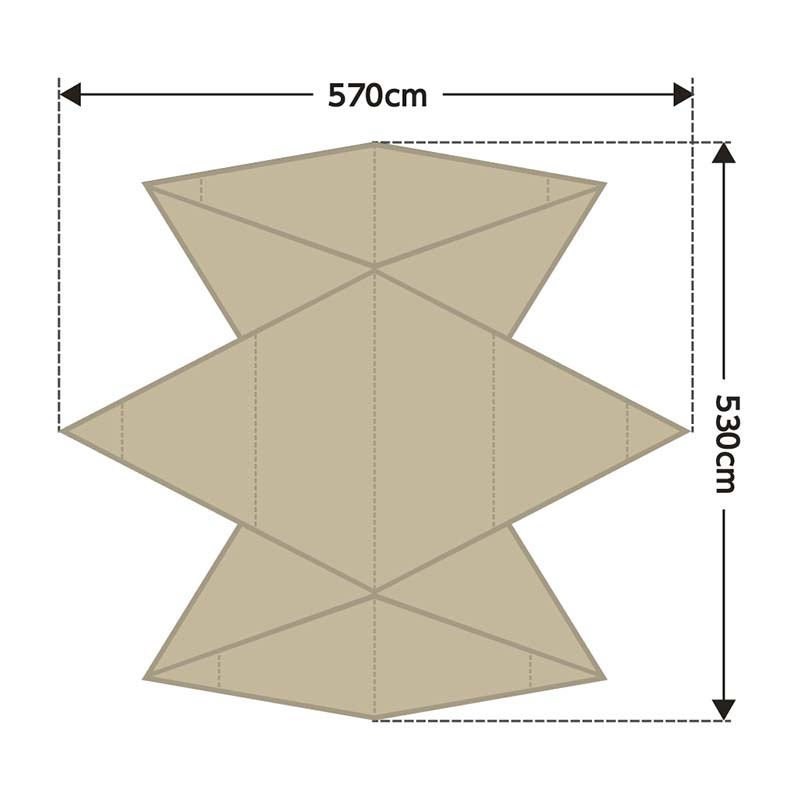 鎌倉天幕 タープ530DL DAC】変幻自在の個性的なタープ│キャンプかも⁉︎